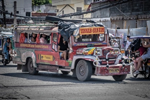 Pany Island Prints: Jeepney bus, Kalibo, Aklan Province, Pany Island, Philippines