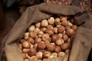 Images Dated 7th April 2016: Jessore, Bangladesh. Loose nutmeg for sale at a local market