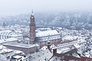 Heidelberg Prints: Jesuit church (Jesuitenkirche) in winter, Heidelberg, Baden-Wurttemberg, Germany