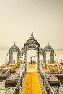 Jetty for the boat to the Taj Lake Palace, Lake Pichola, Udaipur, Rajasthan, India