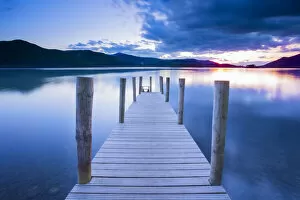 Serene Collection: Jetty, Derwent Lake, the Lake District, England, UK