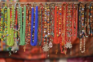 Images Dated 22nd May 2013: Jewellery for sale in Chichicastenango, Guatemala, Central America