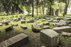 Jewish tomb stones on the site of the Jewish Minsk Ghetto during WW2, Minsk, Belarus Jewish tomb stones on the site of the Jewish Minsk Ghetto during WW2, Minsk, Belarus