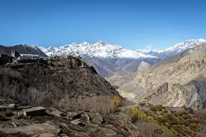 Nepali Prints: Jharkot village nr Muktinath, Lower Mustang, Nepal