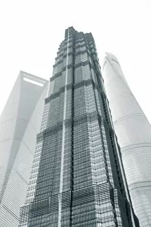 Images Dated 11th November 2014: Jin Mao Tower, Shanghai Tower and Shanghai World Finance Center, Lujiazui, Pudong