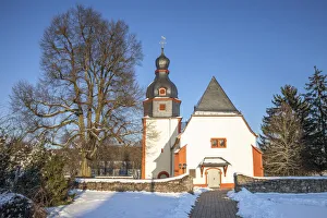 Niedernhausen Prints: Johannes church in Niederseelbach, Niedernhausen, Taunus, Hesse, Germany