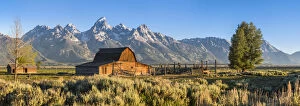 Western Collection: John Moulton historic barn, Mormon Row, Grand Teton National Park, Wyoming, USA