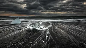 Dark Prints: Jokulsarlon balck beach, Southern Iceland