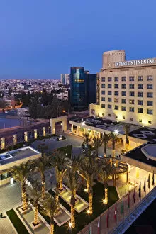 Jordan, Amman, elevated view of Intercontinental Hotel