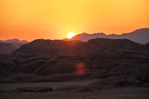 Kingdom Of Jordan Prints: Jordan, Aqaba Governorate, Wadi Rum. Wadi Rum Protected Area, UNESCO World Heritage Site