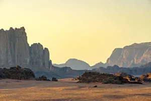 Images Dated 2nd March 2020: Jordan, Aqaba Governorate, Wadi Rum. Wadi Rum Protected Area, UNESCO World Heritage Site