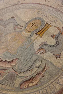 Jordan, Kings Highway, Madaba, Church of the Apostles, mosaic created in 568 AD