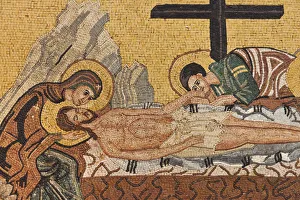 Images Dated 21st September 2011: Jordan, Kings Highway, Madaba, St. Georges Church, interior religious paintings