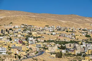 Petra Prints: Jordan, Ma an Governorate, Wadi Musa. Buildings in town of Wadi Musa near Petra