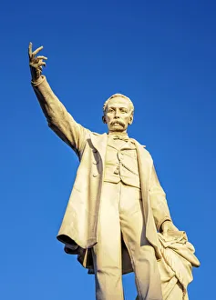 Jose Marti Prints: Jose Marti Statue, Main Square, Cienfuegos, Cienfuegos Province, Cuba