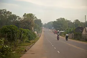 Juba, South Sudan. A main street used to transport good into the city