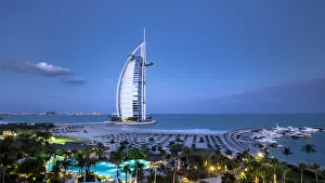 Images Dated 16th December 2015: Jumeirah Beach, Burj Al Arab Hotel, Dubai, United Arab Emirates, Middle East