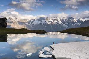 Murren Prints: Jungfrau Group at Grauseeli lake, Murren, Lauterbrunnen, Switzerland (MR)