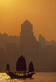 Sun Set Prints: Junk on Victoria Harbour