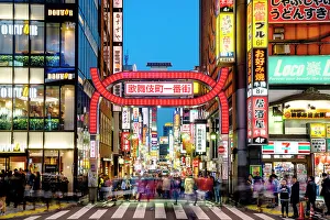 World Prints: Kabukicho entertainment district, Shinjuku, Tokyo, Kanto, Japan