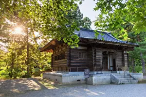 Tohoku Prints: Kaizando Hall at Motsu-ji Temple (UNESCO World Heritage Site), Hiraizumi, Iwate, Japan