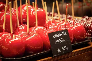 Berlin Prints: Kandierter Apfel (Candy apples), Christmas Market, Berlin, Germany