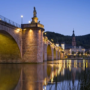 Jan Christopher Becke Prints: Karl Theodor Bridge at dusk, Heidelberg, Baden-Wurttemberg, Germany