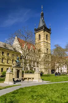 Images Dated 11th May 2017: Karlovo Namesti square with New Town Hall, Nove Mesto district, Prague, Bohemia, Czech
