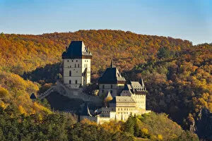 Karlstejn Castle in autumn, Karlstejn, Beroun District, Central Bohemian Region, Czech Republic