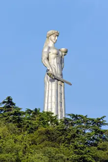 Transcaucasia Prints: Kartlis Deda, Mother of Georgia monument on Sololaki hill, Tbilisi (Tiflis), Georgia