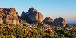 Images Dated 1st September 2022: Kastraki Village at sunset, Meteora, Thessaly, Greece