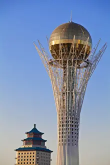 Kazakhstan, Astana, Nurzhol Bulvar - central boulevard, Bayterek Tower