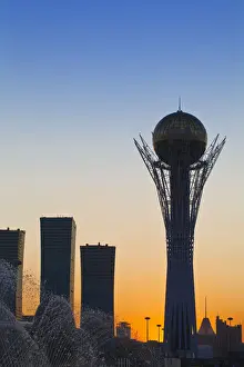 Kazakhstan, Astana, Nurzhol Bulvar - central boulevard, Bayterek Tower