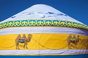 Kazakhstan, Astana, Yurt at Country fair in the old city