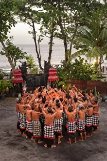 Dance Prints: Kecak Dance performance, Tanah Lot, Bali, Indonesia