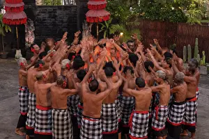 Dance Prints: Kecak Dance performance, Tanah Lot, Bali, Indonesia
