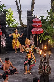 Dance Prints: Kecak Dance performance, Tanah Lot, Bali, Indonesia