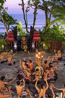Dance Prints: Kecak Dance performance, Tanah Lot, Bali, Indonesia
