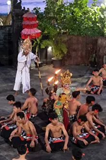 Dance Prints: Kecak Dance performance, Tanah Lot, Bali, Indonesia