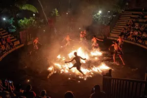 Dance Prints: Kecak Dance performance, Tanah Lot, Bali, Indonesia
