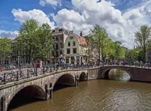 Keizersgracht Prints: Keizersgracht and Leliegrach Canals and Bridges, Amsterdam, North Holland, The Netherlands