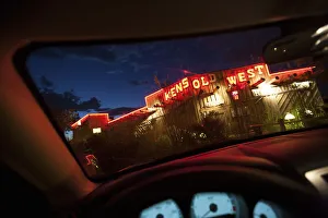 Neon Sign Prints: Kens Old West restaurant. Page, Arizona. USA