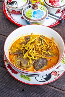Images Dated 5th August 2020: Khao soi, a traditional northern Thai dish, Chiang Mai, Northern Thailand, Thailand