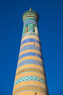 Khiva. Uzbekistan, Central Asia. Islam Khodja minaret