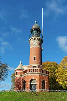 Images Dated 3rd January 2023: Kiel-Holtenau lighthouse against sky on sunny day, Kiel, Schleswig-Holstein, Germany