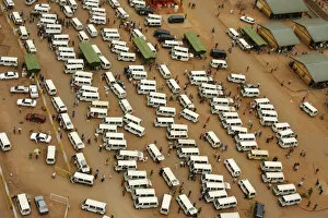 Kigali Collection: Kigali, Rwanda. An aerial view of the central bus station