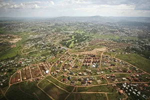 Rwanda Gallery: Kigali, Rwanda. An aerial view of a new suburb under construction