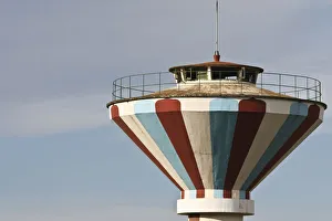 Rwanda Gallery: Kigali, Rwanda. The colourful water tower of the national stadium stands high above