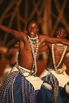 Rwanda Gallery: Kigali, Rwanda. A Intore dancer entertains at FESPAD Pan African dance festival