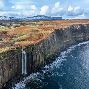 Snow Covered Prints: Kilt Rock Falls, Trotternish Peninsuala
